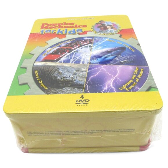 POPULAR MECHANICS For Kids 2009 Special Edition 4-DVD Tin Set New Unopened Rare - Picture 3 of 8